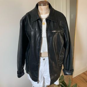 Leather biker jacket